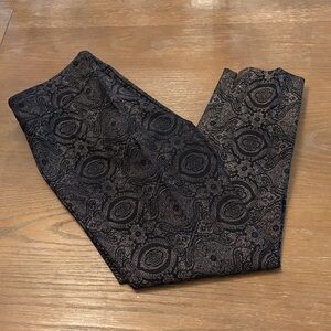 Chic Black Paisley Women's Trousers